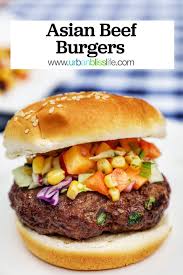 Asian Beef Burgers Recipe In 2020 Healthy Beef Recipes Beef Burgers Asian Beef