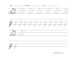 free printable cursive letter g worksheet