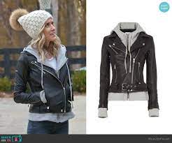Kristin S Leather Hoodie Jacket On Very Cavallari Leather Hoodie Leather Jacket Hoodie Leather Jacket Outfits