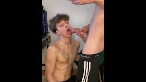 Twink suck his friends monster cock Kissing and get facial cum
