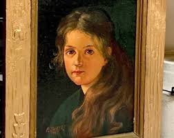 1937 Vintage Paul Janert Artist Signed Framed Oil Painting of Young Girl