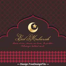 Eid al adha mubarak card with shine moon shine moon on a night blue sky background and eid al adha calligraphic congratulation. Eid Mubarak Greeting Card Vector Free Download