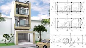 Meet the narrow house plans collection! Narrow Lot House Plans 5x9 5m With 4 Bedrooms Youtube