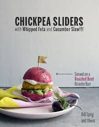 Chickpea Sliders With Whipped Feta And Cucumber Slaw Whipped Feta Vegetarian Sandwich Food