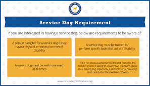 Review the statements to the left. Service Dog Requirements Service Dog Certifications