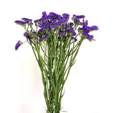 Containers like baskets and small wooden boxes add both texture and color to the design. Purple Statice