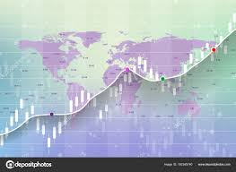 stock market and exchange candle stick graph chart of stock