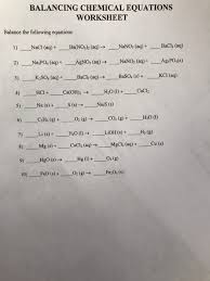 2 naoh + h 2 so 4 2 h 2 o + na 2 so 4 Solved Balancing Chemical Equations Worksheet Balance The Chegg Com