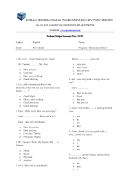Soal Bahasa Inggris Sd Kelas 5 Semester 2