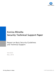Scarica i driver più recenti, i manuali e i software per le tue soluzioni konica minolta. Konica Minolta Security Technical Support Paper Manualzz