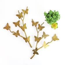 Set includes 2 hinges and 12 screws. Sold Mid Century Brass Butterflies Wall Decor Wise Apple Vintage