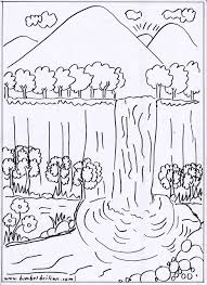 Pemandangannya cukup detail untuk diwarnai dan diimajinasikan lho. Kumpulan 17 Gambar Pemandangan Hitam Putih Untuk Dicontoh Atau Diwarnai Raja Soal