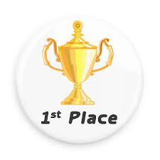 1st Place Gold Trophy Button Buttons Custom Buttons Funny Buttons