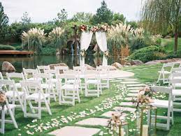 Red And Blush Airbnb Backyard Wedding Pond Wedding Wedding Locations California Backyard Wedding