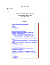 DOC) Gustave Le Bon Psicologia de las masas | Gabo Ordóñez - Academia.edu
