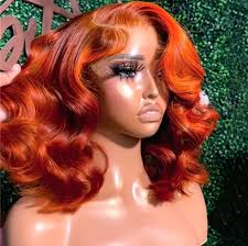 wig[Ginger Orange Wig] 150% Density Body Wave 12 Inch Ginger Orange