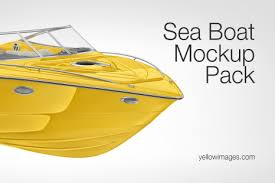 Sea Boat 24 Ft Mockup Pack In Handpicked Sets Of Vehicles On Yellow Images Creative Store