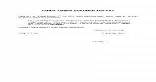 Tanda terima dokumen tanggal 06 maret 2015 kepada kepala cabang pt bank tabungan negara (tbk) dari windu surya dewantara ( prambanan mansion) diterima oleh : Tanda Terima Dokumen Jaminan Docx Document