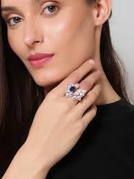 Lydia Sterling Silver Women's Ring in Yellow/White/Rose Gold Color