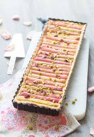 Tarte A La Rhubarbe Rose Pistaches Recette Tarte Rhubarbe Rhubarbe Tarte