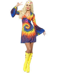 Abito con stampa optical con righe oblique nella moda degli anni sessanta. Vestiti Hippie Anni 60 Costumi Figli Dei Fiori Carnevale Funidelia