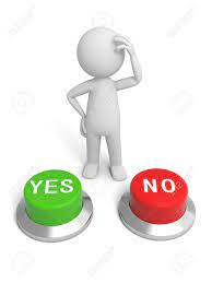 A 3d People Making A Choice Behind The Yes No Button Stock Photo, Picture  And Royalty Free Image. Image 22392271.