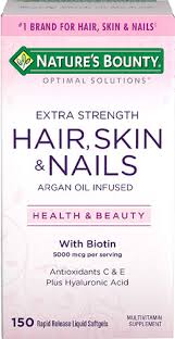 With nature's bounty® optimal solutions® hair, skin &amp; Nature S Bounty Optimal Solutions Extra Strength Hair Skin Nails 150 Liquid Softgels Vitacost