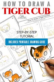 Step by step drawing tutorial on how to draw tiger cub tiger cub is a tiger child which looks so cute that kids like to draw it. How To Create A Nice Drawing Of A Tiger For Beginners Craft Mart Tiger Drawing Drawings Beginner Crafts
