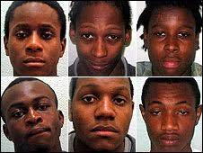 (Clockwise) Danny Mclean, Tyrell Ellis, Don-Carlos Ellis, Andre Thompson. The defendants belonged to a gang in south London - _46029300_gang226