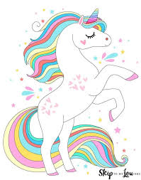 Standing unicorn with rainbow tail. 10 Magical Unicorn Coloring Pages Print For Free Skip To My Lou