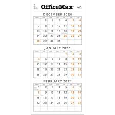 Black and white monthly planner with fields for notes and notes Officemax Wall Calendar 3 Month Per View 290x620mm 2021 Officemax Nz