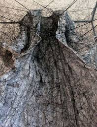 Chiharu Shiota State Of Being 2012 Mixed Media Dress Painting Black Thread 59 X 39 X 39 In Art Dress Art Installation Art