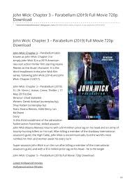 Like and share our website to support us. John Wick Chapter 3 Parabellum 2019 Full Movie 720p Download By Biggest Giveaway Issuu