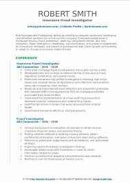 Fraud Investigator Resume Samples Qwikresume