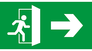 Ejemplos de Señales de Prevención de prohibición de entrada y salida de emergencia verde