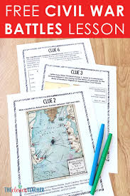 Free Civil War Battles Lesson Homeschool Social Studies Social Studies Middle School Social Studies Elementary