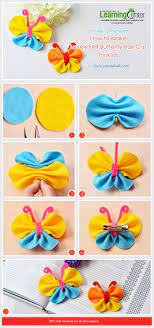 Mariposas De Fieltro Y Limpiapipas Hair Clips Flores De Fieltro Pinzas Para El Pelo Y Fieltro Manualidades