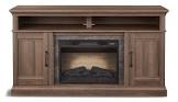 Abbotsford Media Console Electric Fireplace TV Stand  60-in  1400W  Includes Remote Control  Brown CANVAS