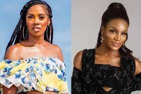 Popular singers, tiwa savage and seyi shay, have been involved in a fight in a salon in lagos. Byn8971c4mjpvm