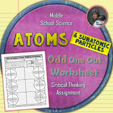 In physical sciences, subatomic particles are smaller than atoms. Atoms And Subatomic Particles Odd One Out Worksheet By Elly Thorsen