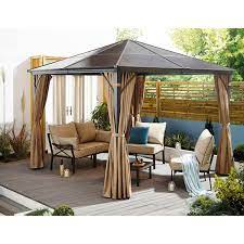 New replacement canopy top 10x10' patio pavilion gazebo sunshade polyester cover. Pavilion Gazebo