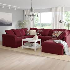 Ikea Gronlid With Open End Ljungen Dark Red Sectional 6 Seat Red Couch Living Room Red Sectional Sofa Ikea Sectional Sofa