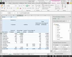 Pivottable Displays Percentage Data Excel Formula Business Tools Pivot Table