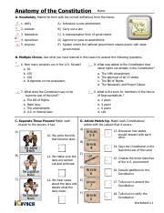 Although the constitution was written over 220 years ago, it still guides our officials in running our country today. Anatomy Of Constitution Pdf Teacher U2019s Guide Anatomy Of The Constitution Time Needed One Class Period Materials Needed Student Worksheets Projector Course Hero
