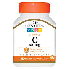 Sorbitol, sodium ascorbate, ascorbic acid, corn starch, magnesium stearate there are 500 tablets in each jar. 21st Century Chewable Vitamin C Orange 500 Mg 110 Tablets Evitamins Com