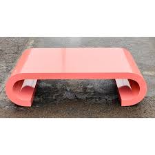 Unique, coastal, elegant, these are some of the many words that can describe this stunning table. 1980s Post Modern Pink Laminate Waterfall Coffee Table Coffee Table Art Deco Living Room 80s Interior
