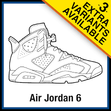michael turns to see his dad james jordan: Air Jordan 6 Sneaker Coloring Page Created By Kicksart