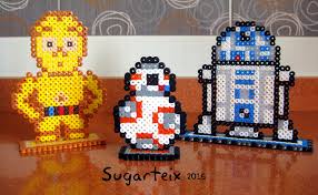 Sugarteix Figuras Decoracion Starwars Hamabeads Hama Pyssla Robots C3po R2d2 Bb8 Pixel Art Objet Pixel Art Perles Hama