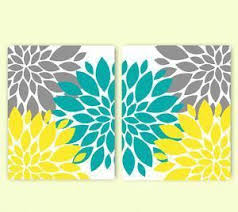 Yellow Turquoise Gray Wall Art Turquoiselivingroomdecor Turquoise Kitchen Living Room Turquoise Yellow Living Room