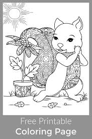 In that post, you can find many simple coloring pages of flowers meant for children. Free Printable Squirrel And Flower Pot Coloring Page Mama Likes This